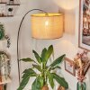 Sabadim Staande lamp, Booglampen Chroom, Zwart, 1-licht, Stoffen lampenkap