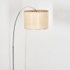 Sabadim Staande lamp, Booglampen Chroom, Zwart, 1-licht, Stoffen lampenkap