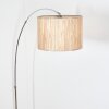 Bongal Staande lamp, Booglampen Chroom, Zwart, 1-licht, Stoffen lampenkap