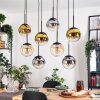 Gastor Hanglamp, Kogellampje, Hanglamp Amber, Goud, Duidelijk, Rookkleurig, 8-lichts