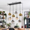 Gastor Hanglamp, Kogellampje, Hanglamp Amber, Goud, Duidelijk, Rookkleurig, 8-lichts