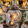 Gastor Hanglamp, Kogellampje, Hanglamp Amber, Goud, Duidelijk, Rookkleurig, 8-lichts