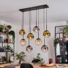 Gastor Hanglamp, Kogellampje, Hanglamp Amber, Goud, Duidelijk, Rookkleurig, 8-lichts