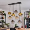 Gastor Hanglamp, Kogellampje, Hanglamp Amber, Goud, Duidelijk, Rookkleurig, 8-lichts