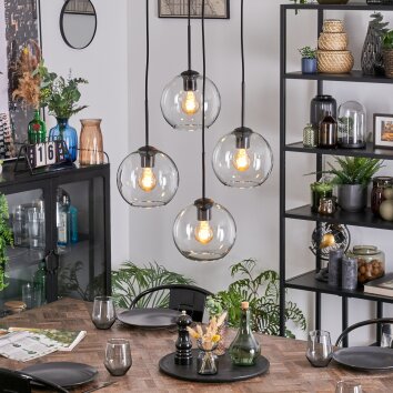Koyoto Hanglamp, Kogellampje, Cluster hanglamp Duidelijk, 4-lichts