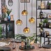 Ripoll Hanglamp, Kogellampje, Cluster hanglamp Goud, Duidelijk, 4-lichts