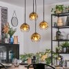 Ripoll Hanglamp, Kogellampje, Cluster hanglamp Goud, Duidelijk, 4-lichts