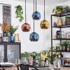 Ripoll Hanglamp, Kogellampje, Cluster hanglamp Blauw, Goud, Koperkleurig, 4-lichts