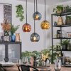Ripoll Hanglamp, Kogellampje, Cluster hanglamp Blauw, Goud, Koperkleurig, 4-lichts