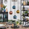 Ripoll Hanglamp, Kogellampje, Cluster hanglamp Blauw, Goud, Koperkleurig, 4-lichts