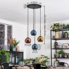 Ripoll Hanglamp, Kogellampje, Cluster hanglamp Blauw, Goud, Koperkleurig, 4-lichts