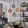 Ripoll Hanglamp, Kogellampje, Cluster hanglamp Blauw, Goud, Koperkleurig, 4-lichts