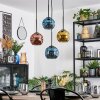 Ripoll Hanglamp, Kogellampje, Cluster hanglamp Blauw, Goud, Koperkleurig, 4-lichts