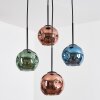 Ripoll Hanglamp, Kogellampje, Cluster hanglamp Blauw, Groen, Koperkleurig, 4-lichts