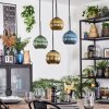 Koyoto Hanglamp, Kogellampje, Cluster hanglamp Blauw, Goud, Groen, 4-lichts