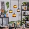 Koyoto Hanglamp, Kogellampje, Cluster hanglamp Blauw, Goud, Groen, 4-lichts