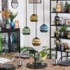 Koyoto Hanglamp, Kogellampje, Cluster hanglamp Blauw, Goud, Groen, 4-lichts