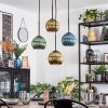 Koyoto Hanglamp, Kogellampje, Cluster hanglamp Blauw, Goud, Groen, 4-lichts