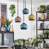 Koyoto Hanglamp, Kogellampje, Cluster hanglamp Blauw, Goud, Koperkleurig, 4-lichts