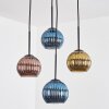 Koyoto Hanglamp, Kogellampje, Cluster hanglamp Blauw, Goud, Koperkleurig, 4-lichts