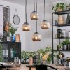 Ripoll Hanglamp, Kogellampje, Cluster hanglamp Chroom, Rookkleurig, 4-lichts