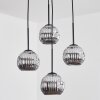 Ripoll Hanglamp, Kogellampje, Cluster hanglamp Chroom, Rookkleurig, 4-lichts