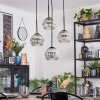 Ripoll Hanglamp, Kogellampje, Cluster hanglamp Chroom, Duidelijk, Rookkleurig, 4-lichts