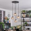 Ripoll Hanglamp, Kogellampje, Cluster hanglamp Chroom, Duidelijk, Rookkleurig, 4-lichts