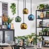 Ripoll Hanglamp, Kogellampje, Cluster hanglamp Blauw, Goud, Groen, 4-lichts