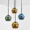 Ripoll Hanglamp, Kogellampje, Cluster hanglamp Blauw, Goud, Groen, 4-lichts