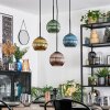 Koyoto Hanglamp, Kogellampje, Cluster hanglamp Blauw, Goud, Groen, Koperkleurig, 4-lichts