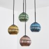 Koyoto Hanglamp, Kogellampje, Cluster hanglamp Blauw, Goud, Groen, Koperkleurig, 4-lichts