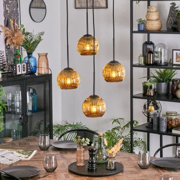 Ripoll Hanglamp, Kogellampje, Cluster hanglamp Goud, 4-lichts