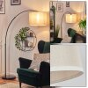Bassagoda Staande lamp, Booglampen Zwart, 1-licht, Stoffen kap