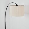 Bassagoda Staande lamp, Booglampen Zwart, 1-licht, Stoffen kap