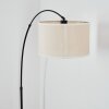 Bassagoda Staande lamp, Booglampen Zwart, 1-licht, Stoffen kap