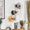 Gastor Kogellampje, Wandlamp Goud, Zwart, 3-lichts