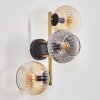 Koyoto Kogellampje, Wandlamp Goud, Zwart, 3-lichts