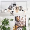 Koyoto Plafondlamp, Kogellampje Amber, Duidelijk, Rookkleurig, 8-lichts