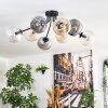 Koyoto Plafondlamp, Kogellampje Amber, Duidelijk, Rookkleurig, 8-lichts