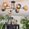 Koyoto Plafondlamp, Kogellampje 78 cm Amber, Chroom, Rookkleurig, 6-lichts