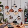 Gastor Hanglamp, Kogellampje, Hanglamp Amber, Chroom, Duidelijk, Koperkleurig, Rookkleurig, 8-lichts