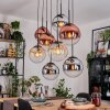 Gastor Hanglamp, Kogellampje, Hanglamp Amber, Chroom, Duidelijk, Koperkleurig, Rookkleurig, 8-lichts