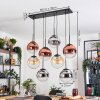 Gastor Hanglamp, Kogellampje, Hanglamp Amber, Chroom, Duidelijk, Koperkleurig, Rookkleurig, 8-lichts