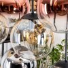 Gastor Hanglamp, Kogellampje, Hanglamp Amber, Chroom, Duidelijk, Koperkleurig, Rookkleurig, 8-lichts