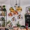 Gastor Hanglamp, Kogellampje, Hanglamp Chroom, Goud, Duidelijk, Koperkleurig, Rookkleurig, 8-lichts