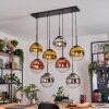 Gastor Hanglamp, Kogellampje, Hanglamp Chroom, Goud, Duidelijk, Koperkleurig, Rookkleurig, 8-lichts