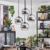 Koyoto Hanglamp, Kogellampje, Cluster hanglamp Chroom, Duidelijk, Rookkleurig, 4-lichts