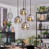 Koyoto Hanglamp, Kogellampje, Cluster hanglamp Chroom, Duidelijk, Rookkleurig, 4-lichts
