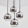 Koyoto Hanglamp, Kogellampje, Cluster hanglamp Chroom, Duidelijk, Rookkleurig, 4-lichts